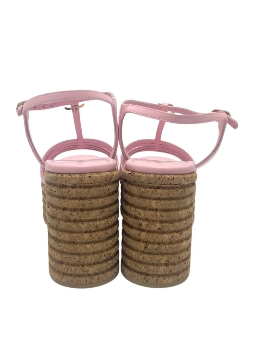Chanel Sandals CC Logo Strap Enamel Pink